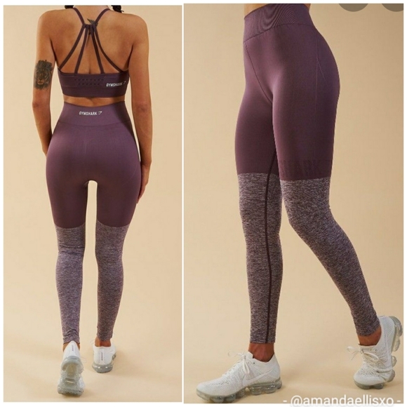 Gymshark Pants - Gymshark Two-Tone Seamless Leggings Purple Wash